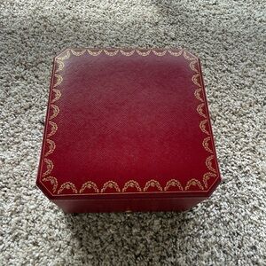 Elegant Red Jewelry Box with Gold Detailing